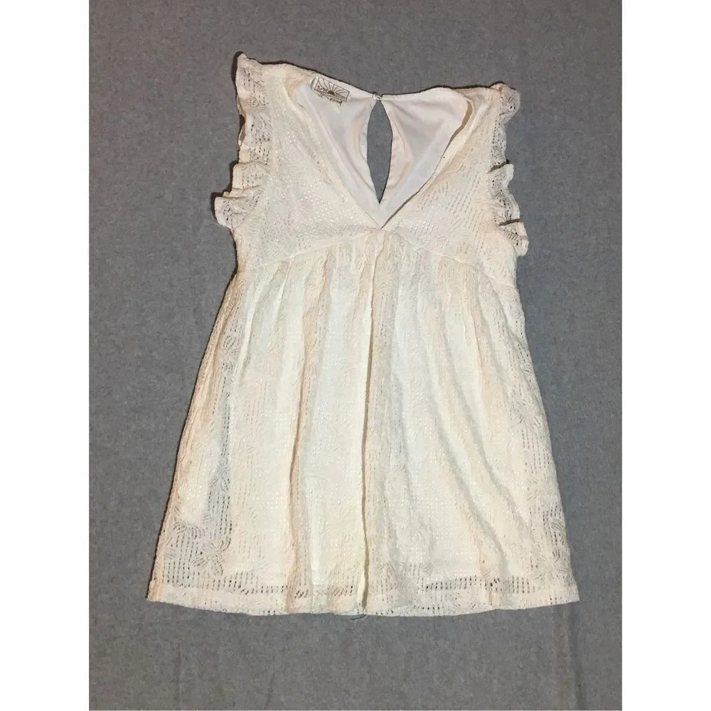 Womens Judith March x DeDe Raad Romper Size Small White Oopsie Daisy Babydoll